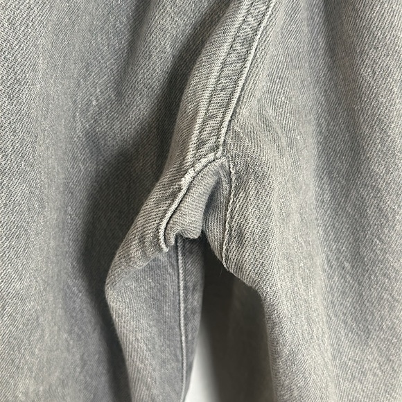 Zara Paperbag Baggy Balloon Leg Grey Button Fly Cotton Denim Jeans Womens Size 6 - Picture 7 of 13